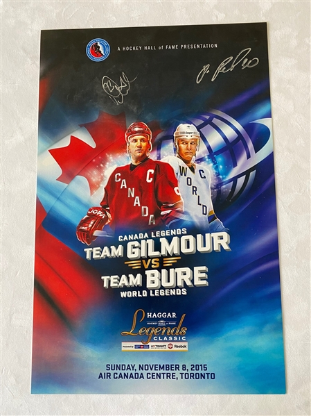 2015 Hockey Hall of Fame Legends Classic 11x17 Poster Signed By Doug Gilmour & Pavel Bure