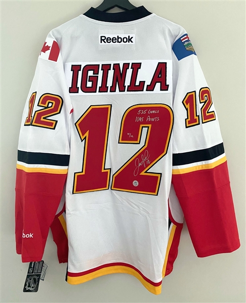 Jarome Iginla Calgary Flames Signed Reebok Jersey with 525 Goal 1095 Points Note #75/112