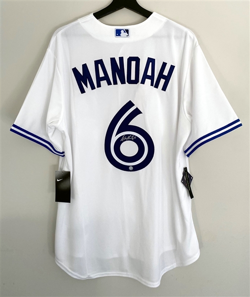 Alek Manoah Toronto Blue Jays Signed Nike Replica White Jersey