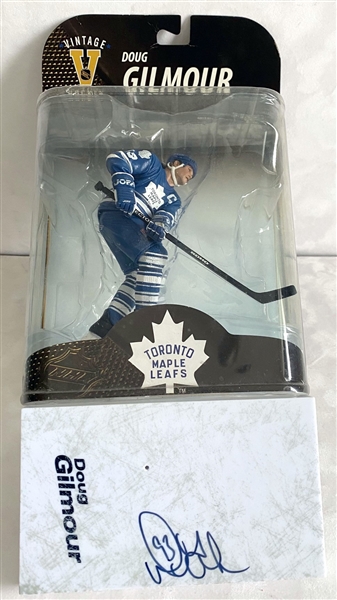 Doug Gilmour Signed Toronto Maple Leafs Mcfarlane Vintage Hockey NHL Legends Series 7 Figurine