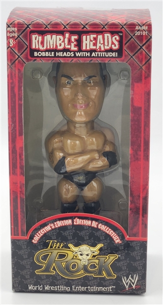 The Rock WWE Wrestling Rumble Heads Collectors Edition Bobblehead