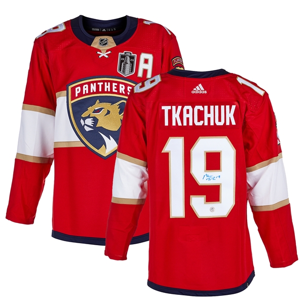 Matthew Tkachuk Florida Panthers Signed 2023 Stanley Cup Finals Adidas Jersey