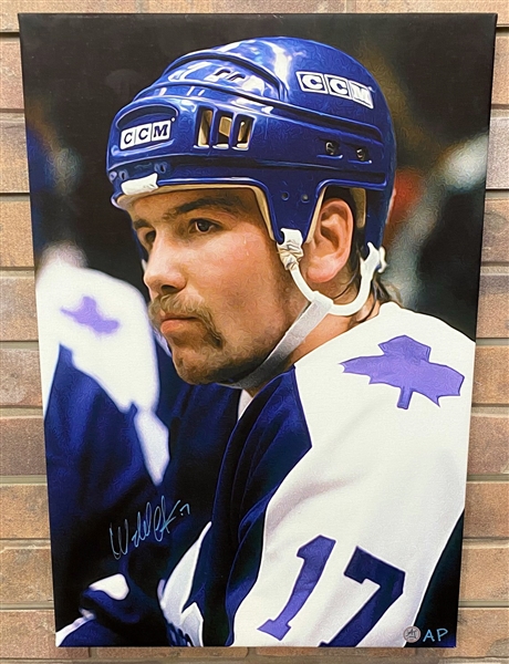 Wendel Clark Toronto Maple Leafs Signed 18x26 Stretched Art Canvas AP