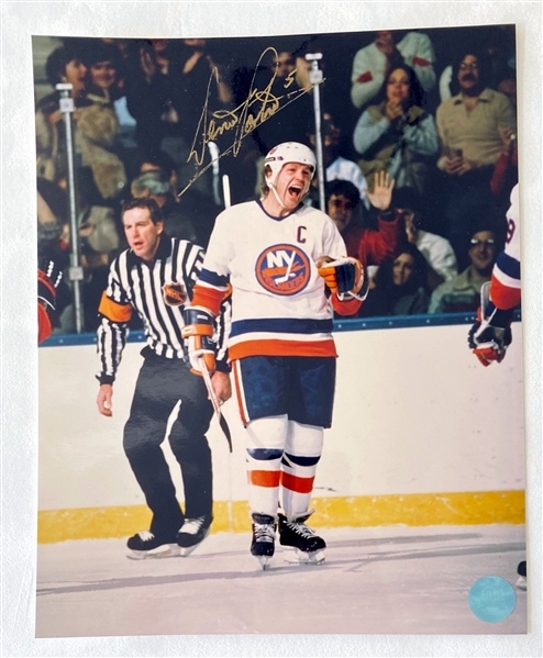 Denis Potvin New York Islanders Signed Captain 8x10 Photo (Flawed)