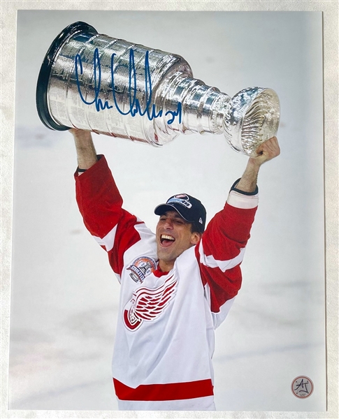 Chris Chelios Detroit Red Wings Signed Stanley Cup Celebration 11x14 Photo
