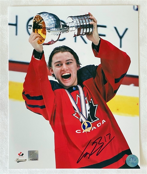 Connor Bedard Team Canada Signed Under 18 Gold Medal Champion 8x10 Photo