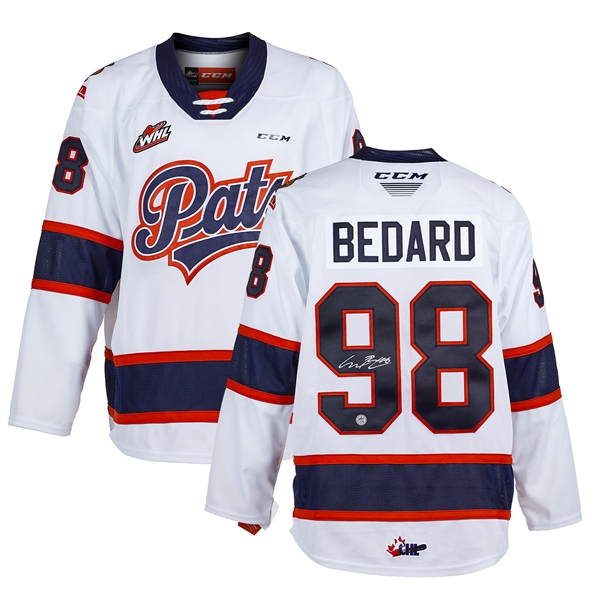 Connor Bedard Regina Pats Signed White CCM CHL Jersey