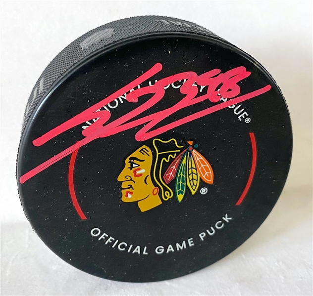 Connor Bedard Signed Chicago Blackhawks Official NHL Game Puck