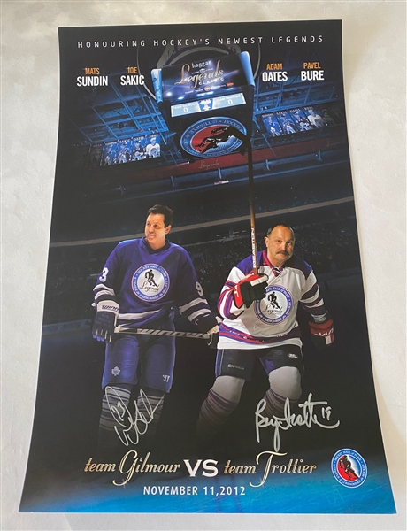 2012 Hockey Hall of Fame Legends Classic 11x17 Poster Signed By Doug Gilmour & Bryan Trottier