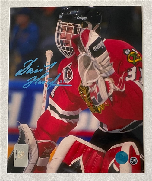 Dominik Hasek Chicago Blackhawks Signed 8x10 Photo (Flawed)