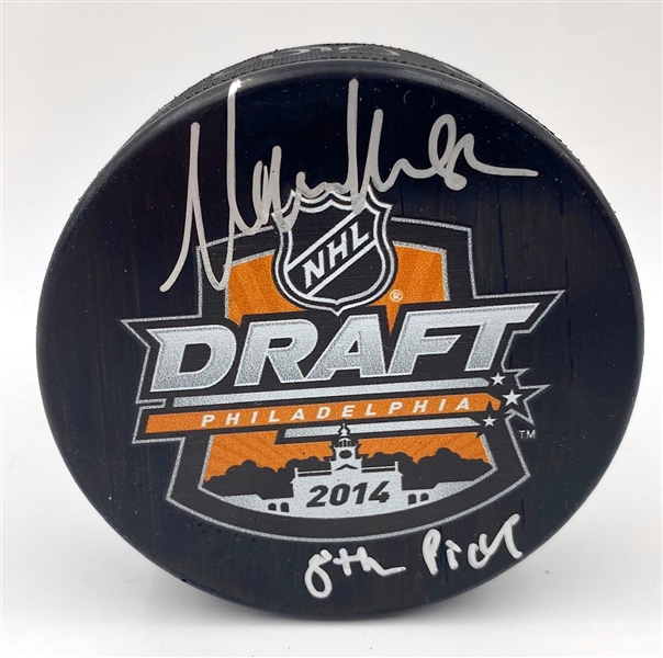 William Nylander Signed 2014 NHL Draft Puck with 8th Pick Note