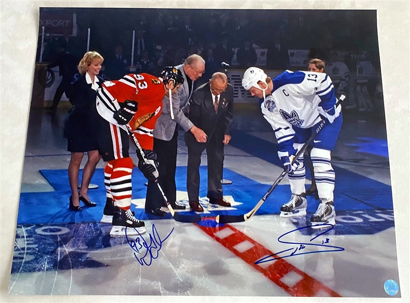 Mats Sundin vs Doug Gilmour Dual Signed Maple Leaf Gardens Final Face-Off 16x20 Photo