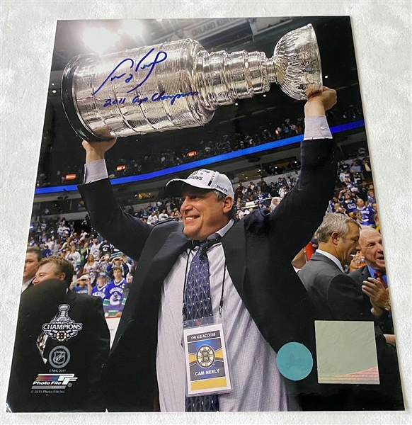 Cam Neely Boston Bruins Signed Stanley Cup Celebration 8x10 Photo With 2011 Cup Champs Note