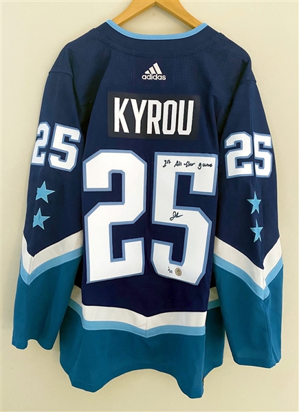 Jordan Kyrou Signed 2022 NHL All-Star Game Adidas Jersey With 1st All-Star Game Note 1/#22