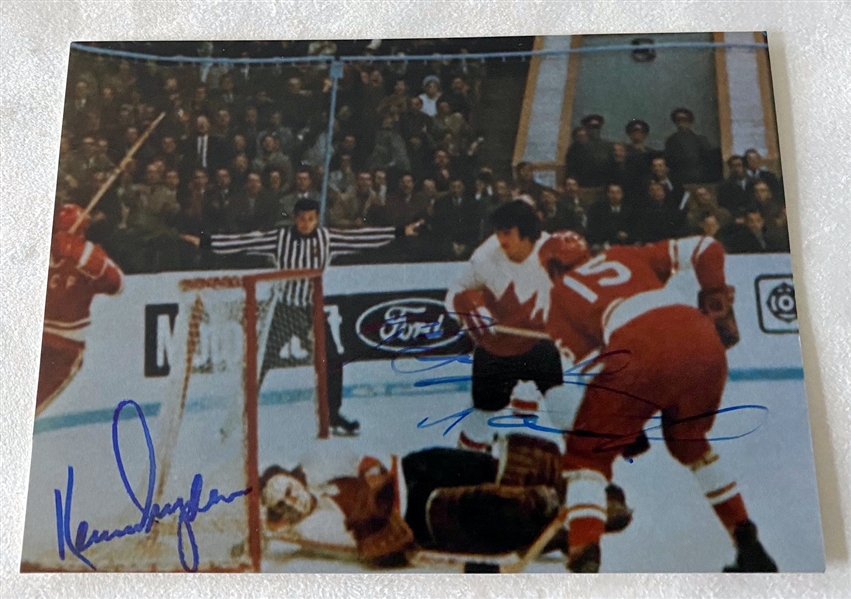 Ken Dryden & Brad Park Dual Signed Original 1972 Summit Series Photo