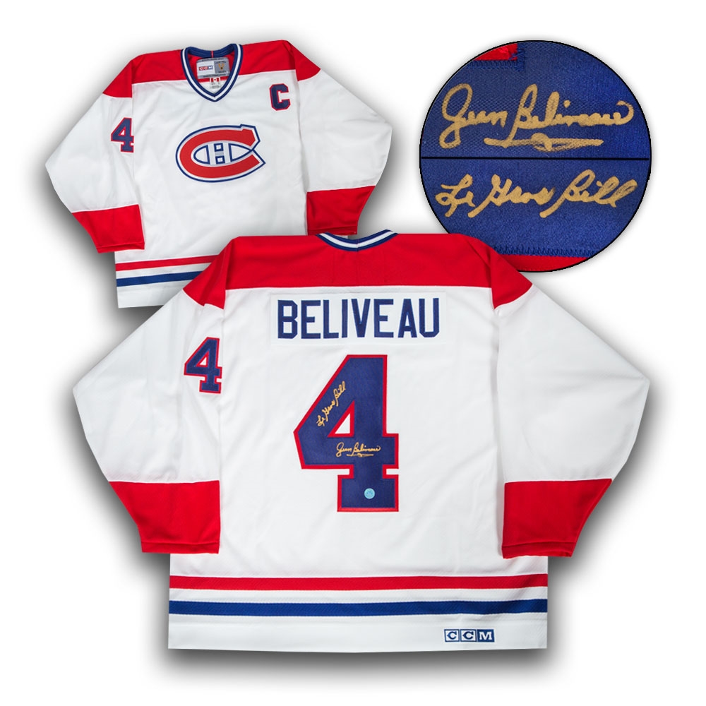 Jean Beliveau Montreal Canadiens Signed Le Gros Bill Vintage CCM Jersey