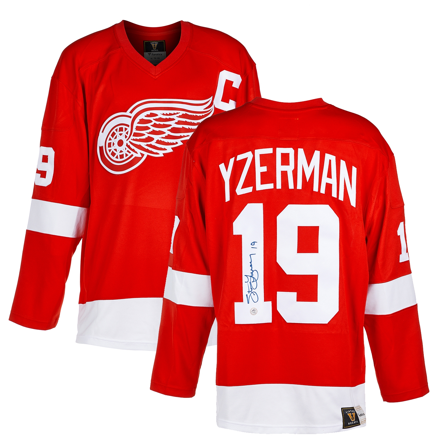 Steve Yzerman Detroit Red Wings Signed Retro Fanatics Jersey