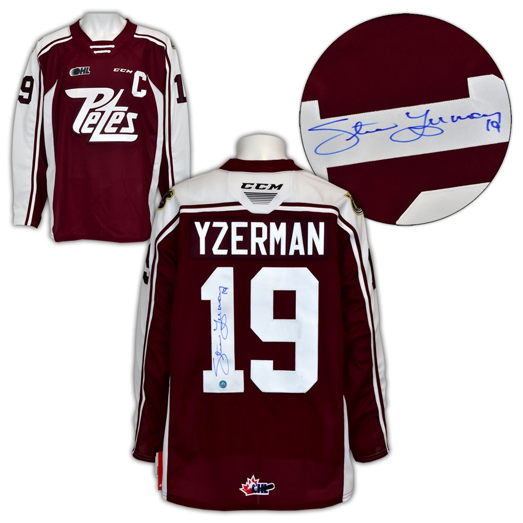 Steve Yzerman Peterborough Petes Autographed CHL Hockey Jersey