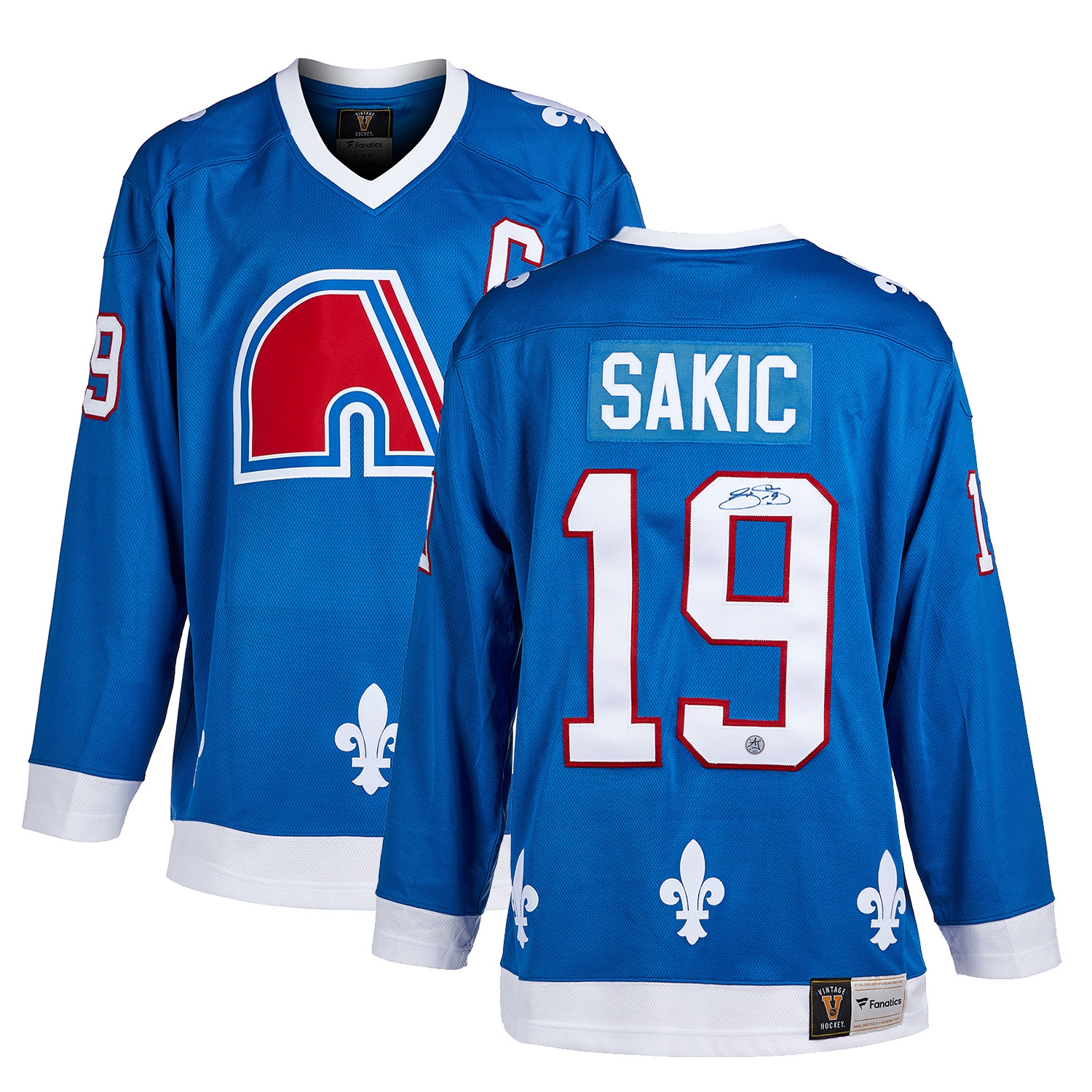 Joe Sakic Quebec Nordiques Signed Retro Fanatics Jersey
