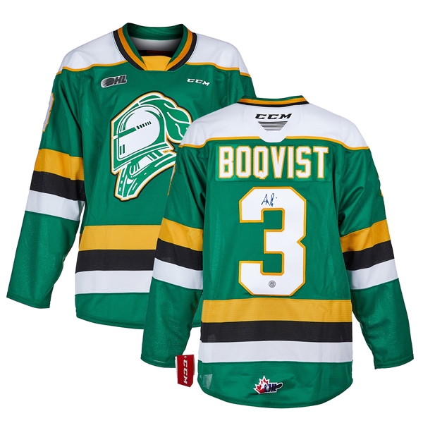 Adam Boqvist London Knights Autographed CHL Hockey Jersey