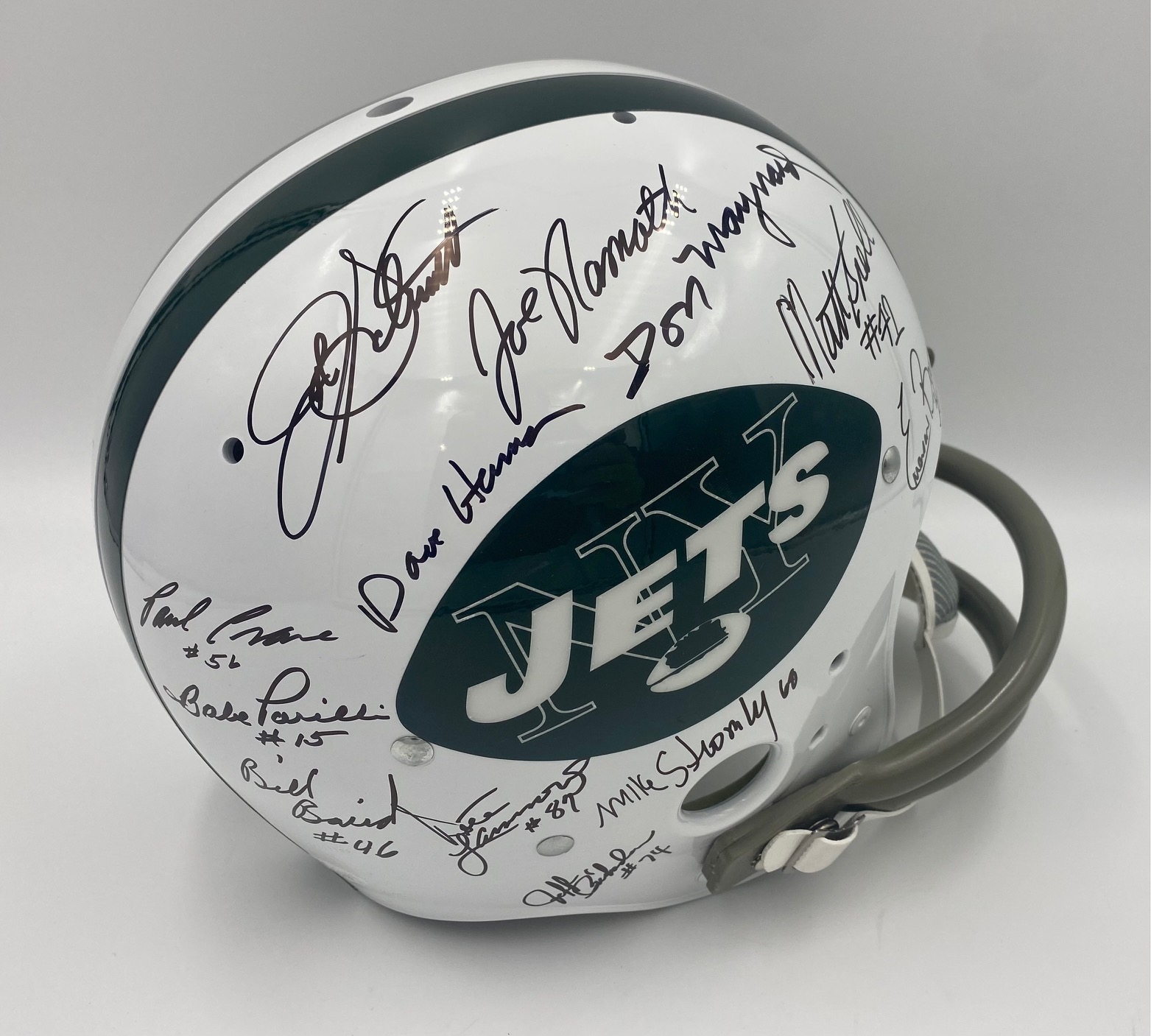1969 New York Jets 24 Player Team Signed Full Size NFL Football Helmet - JSA