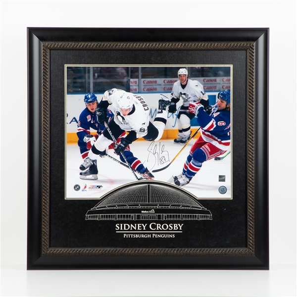 Sidney Crosby Signed Pittsburgh Penguins Etched Arena 29x29 Framed