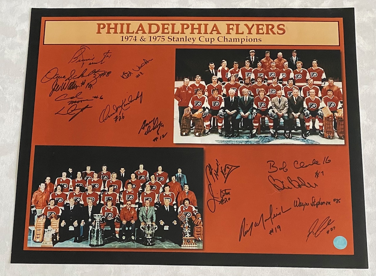 1975 Philadelphia Flyers Stanley Cup 14 Player Team Signed 8x10 Photo