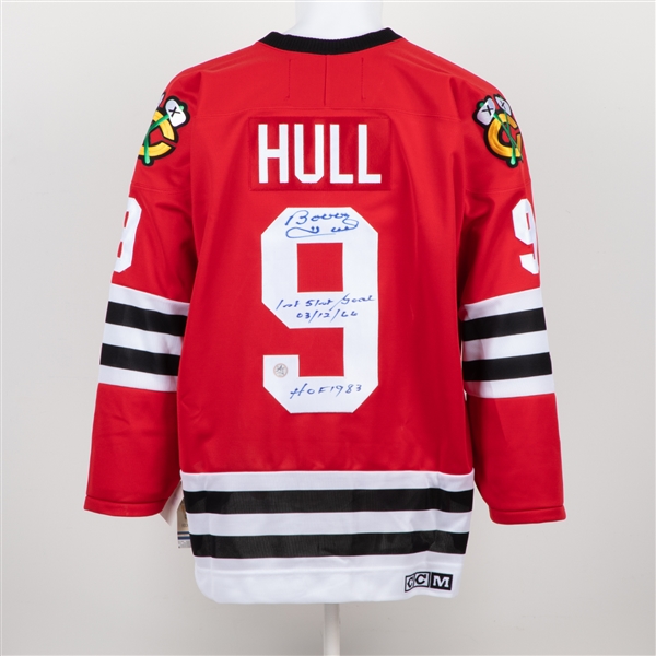 Bobby Hull Signed Chicago Blackhawks Vintage CCM Jersey with 51st Goal Note