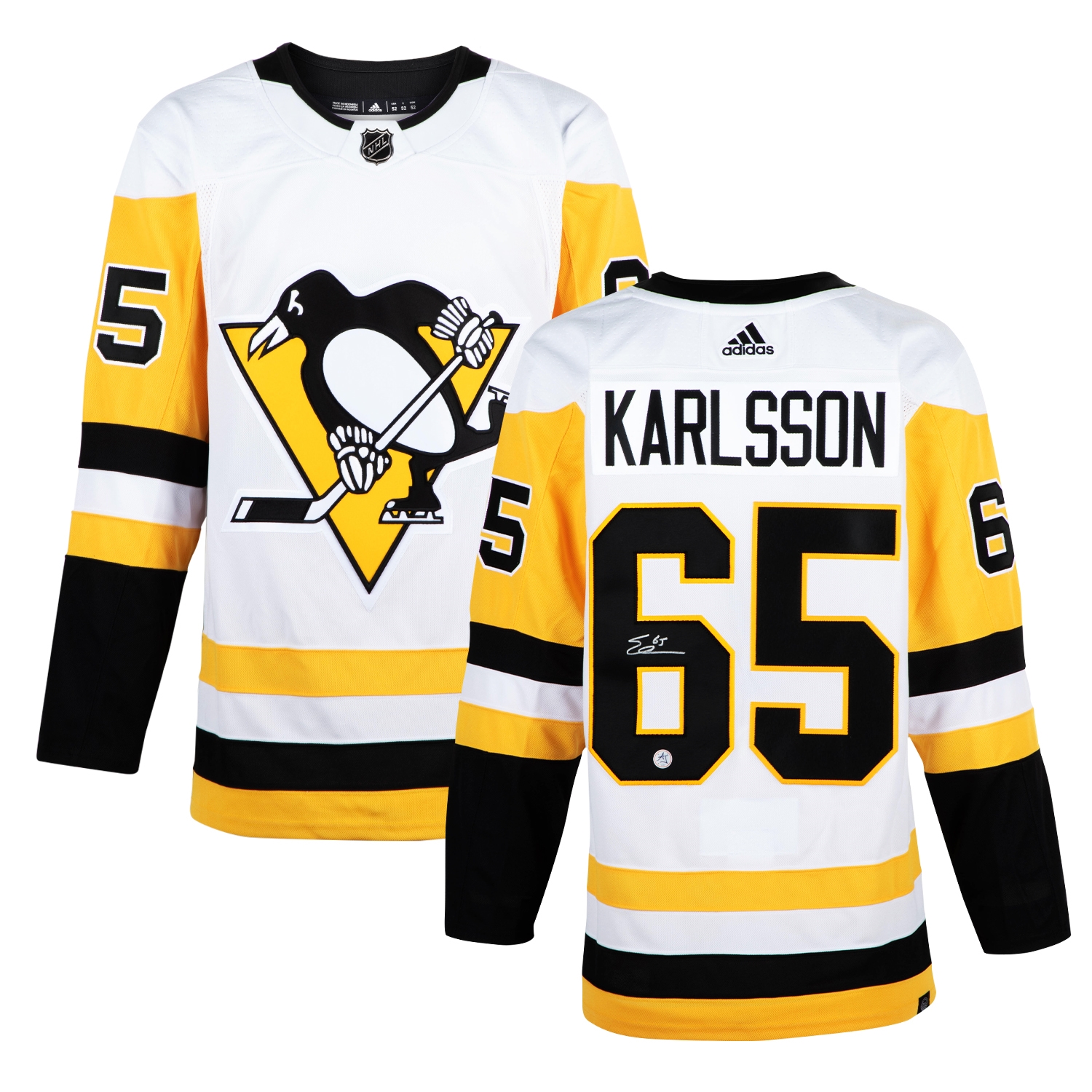 Erik Karlsson Signed Pittsburgh Penguins White adidas Jersey