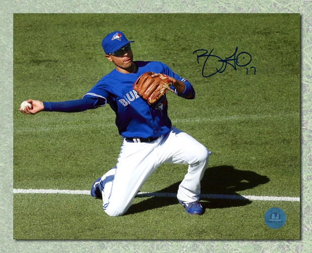 Ryan Goins Toronto Blue Jays Autographed Baseball Defense 8x10 Photo