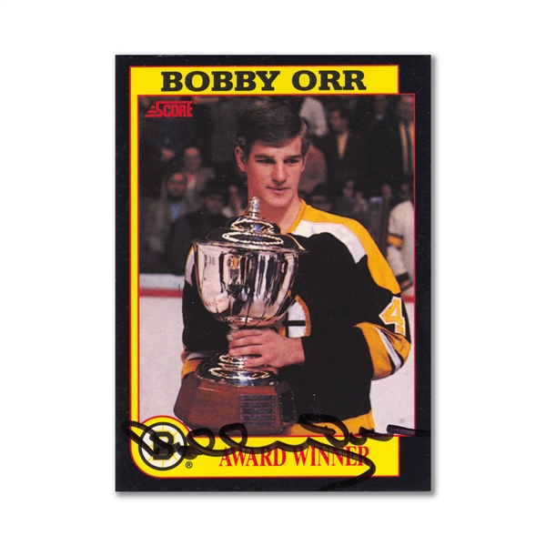 Autographed 1991-92 Score #5 Bobby Orr Award Winner Insert Card