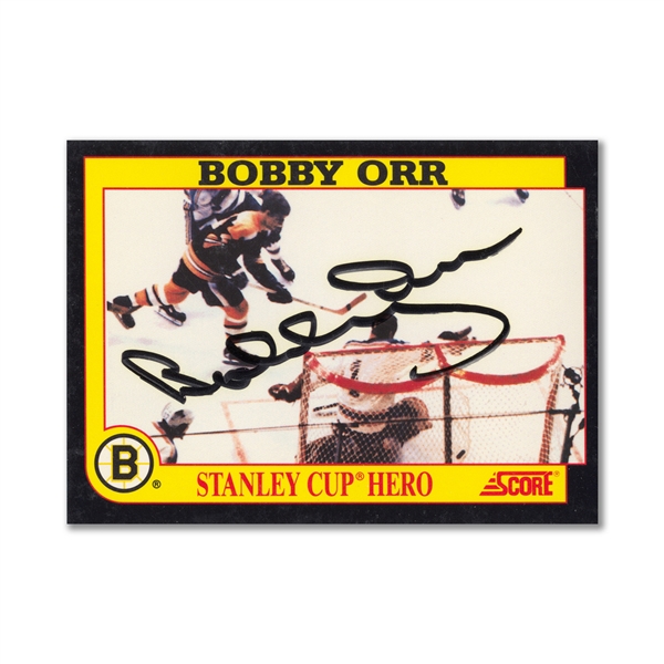 Autographed 1991-92 Score #6 Bobby Orr Stanley Cup Insert Card