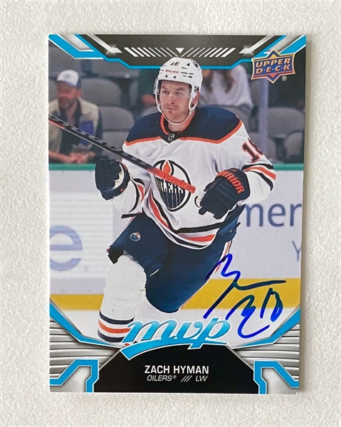 Zach Hyman Signed Oilers 2022-23 Upper Deck MVP Hockey Card #107