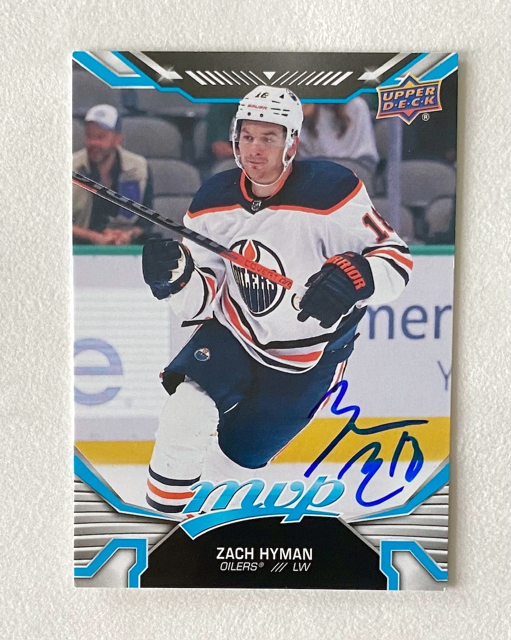 Zach Hyman Signed Oilers 2022-23 Upper Deck MVP Hockey Card #107