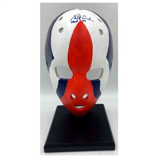 Grant Fuhr Signed Edmonton Oilers Mikula Replica Goalie Mask with Display Base