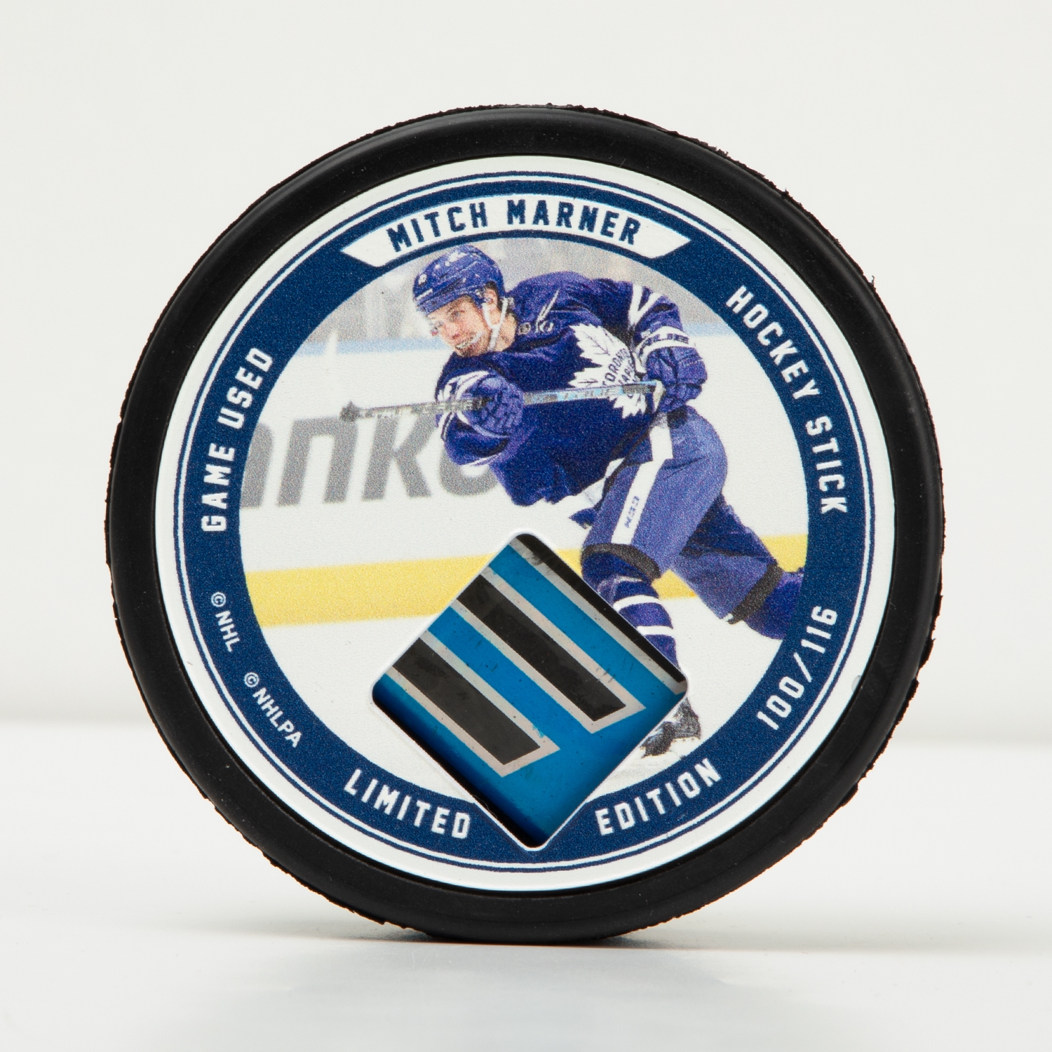 Mitch Marner Toronto Maple Leafs Game Used Stick Hockey Puck /116