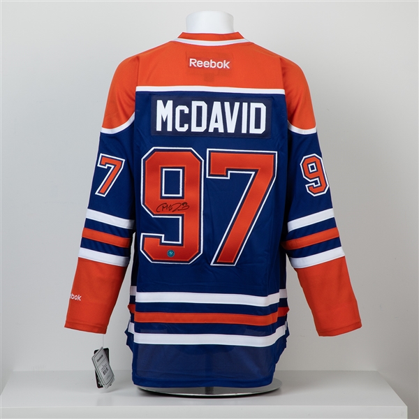 Connor McDavid Signed Edmonton Oilers Blue Reebok Jersey