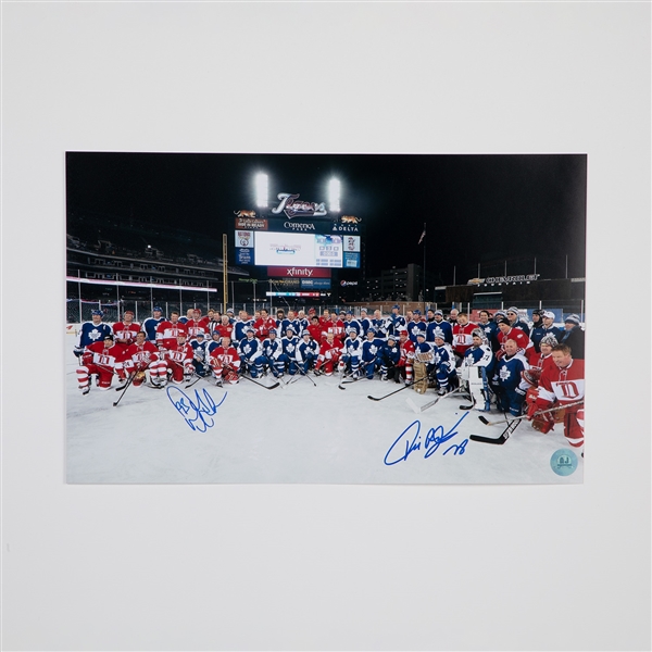 Doug Gilmour & Tie Domi Dual Signed 2013 NHL Winter Classic Alumni Game 9x14 Photo