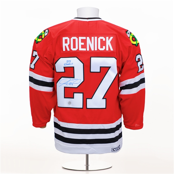 Jeremy Roenick Signed Chicago Blackhawks Vintage CCM Jersey With Goals Note