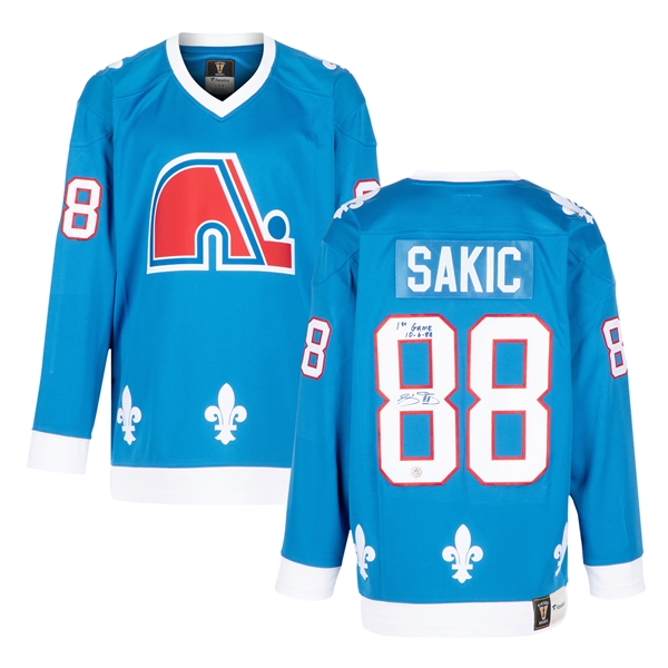 Joe Sakic Quebec Nordiques Signed & Dated 1st Game Fanatics Jersey