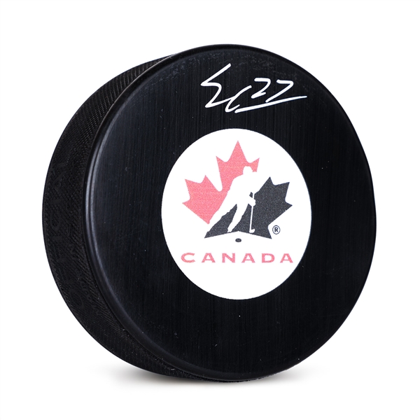 Easton Cowan Team Canada Autographed Hockey Canada Logo Puck