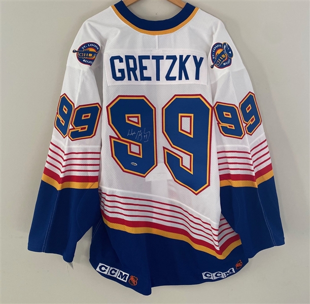 Lot Detail Wayne Gretzky Signed St. Louis Blues CCM Authentic Jersey with Double Patch