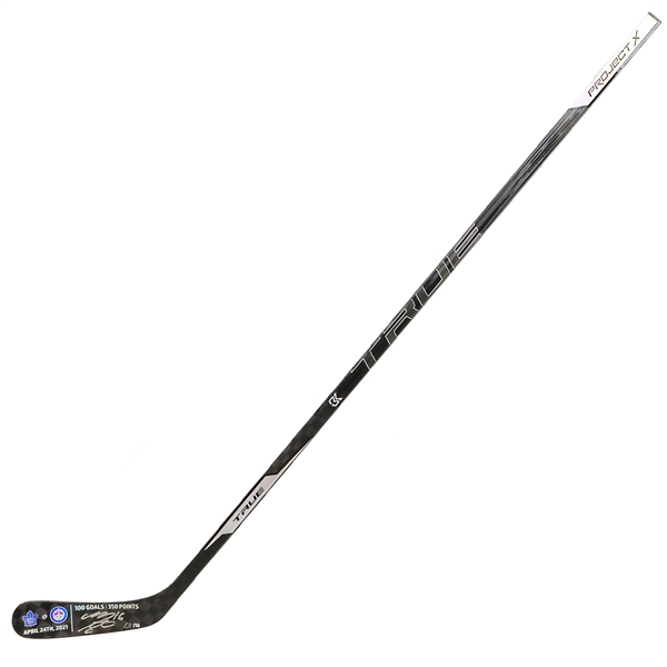 Mitch Marner Signed True Project X Game Model Stick 100th Goal & 350th Point LE 12/16