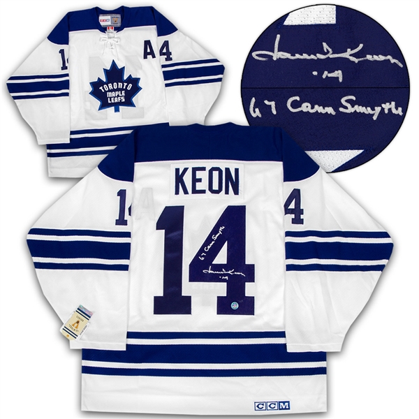 Dave Keon Toronto Maple Leafs Signed 1967 Stanley Cup Vintage CCM Jersey with Conn Smythe Note