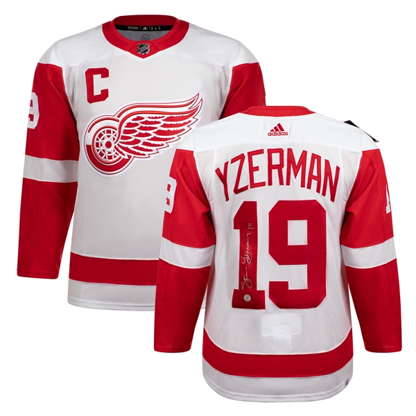 Steve Yzerman Signed Detroit Red Wings White adidas Jersey