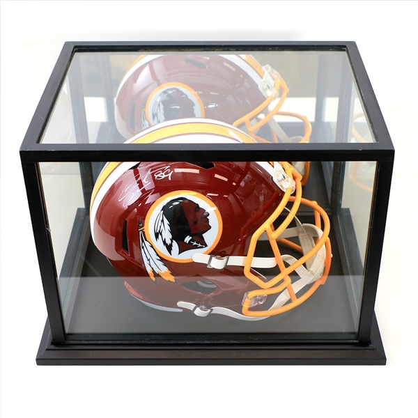 Santana Moss Signed Full Size Replica Riddell Washington Helmet with Display Case