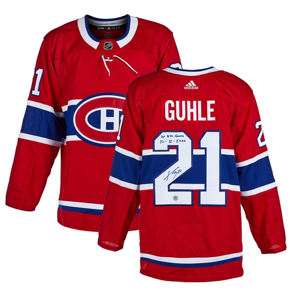 Kaiden Guhle Montreal Canadiens Signed & Dated 1st Game adidas Jersey