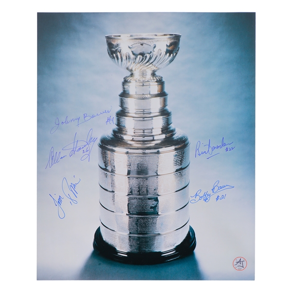 The Stanley Cup Autographed 11x14 Photo Signed By 5 Maple Leafs Cup Winners