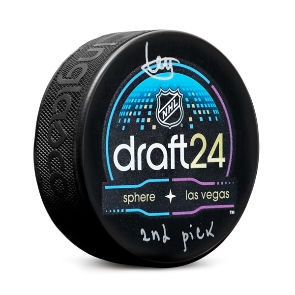 Artyom Levshunov Signed 2024 NHL Entry Draft Puck with 2nd Pick Note