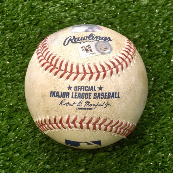 Game Used Official Major League Rawlings Baseball Blue Jays at Yankees 05-01-17